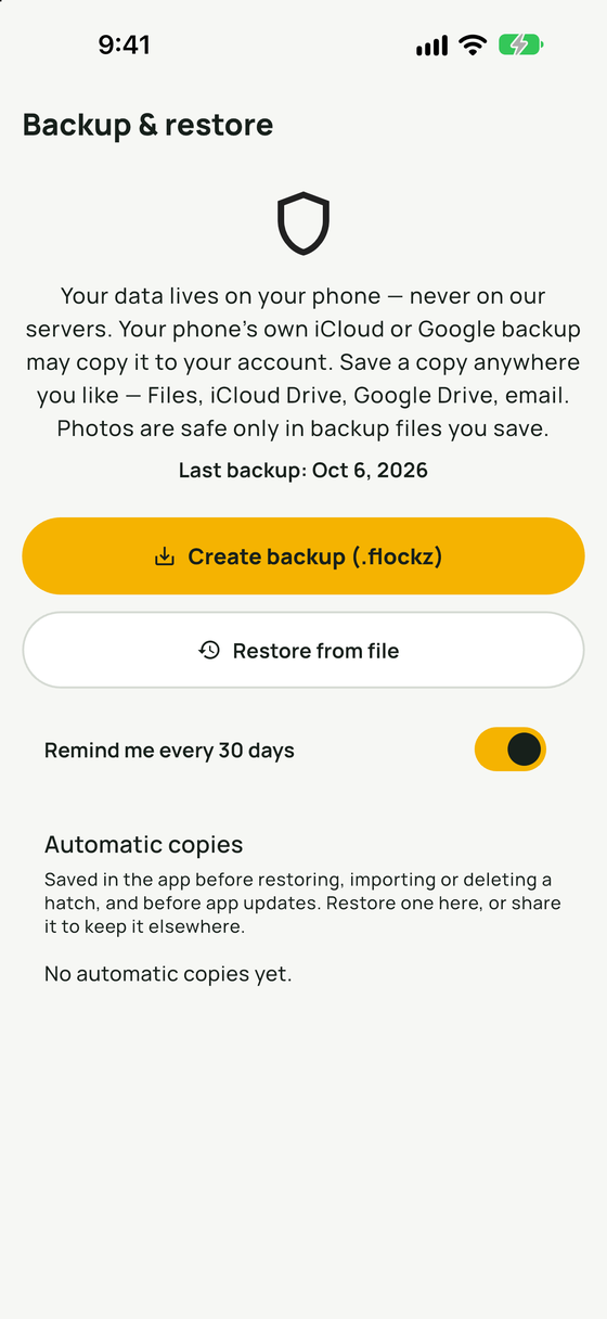 Backup and restore